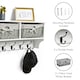 image 4 of VonHaus White Wall Mounted Coat Hooks with Baskets