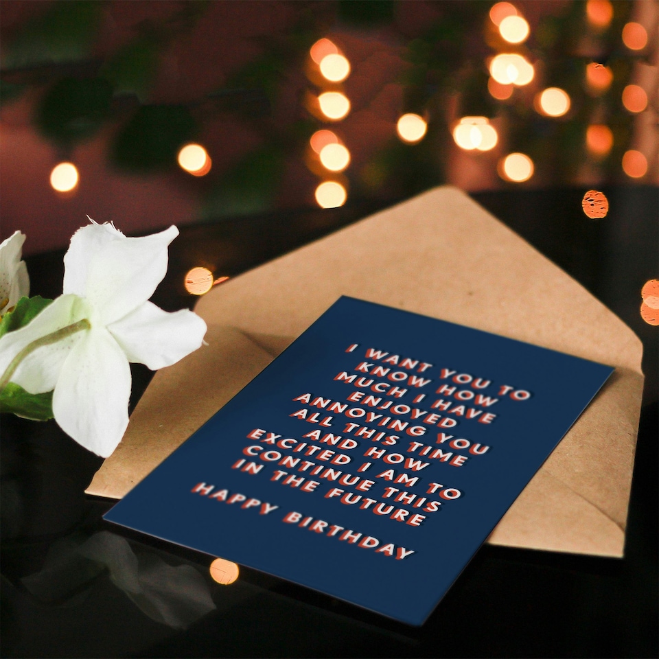 image 1 of Enjoy Annoying You Excited To Continue For Him Funny Birthday Card