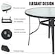 image 4 of Living and Home Round Tempered Glass Outdoor Coffee Table with Parasol Hole
