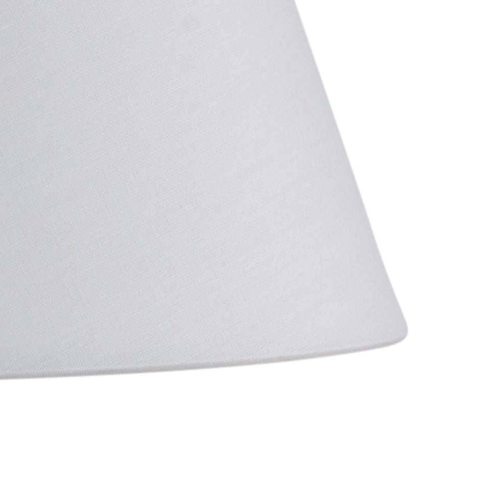 image 1 of Ivory Cotton 20cm Diameter Tapered Fabric Lamp Shade | White | Medium | 1