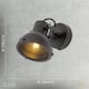 image 7 of Vintage and Industrial Matte Black Spot Wall Light Fitting with Grill