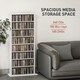 image 3 of HOMCOM CD Storage Unit DVD Tower Blu-ray Storage Shelf for Living Room White White