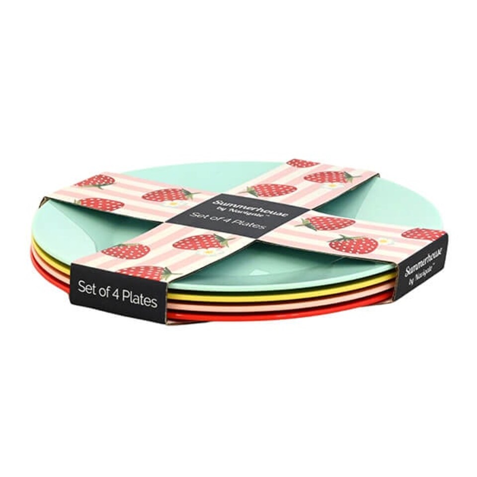 image 1 of Summerhouse by Navigate Strawberries & Cream Set of 4 Plates