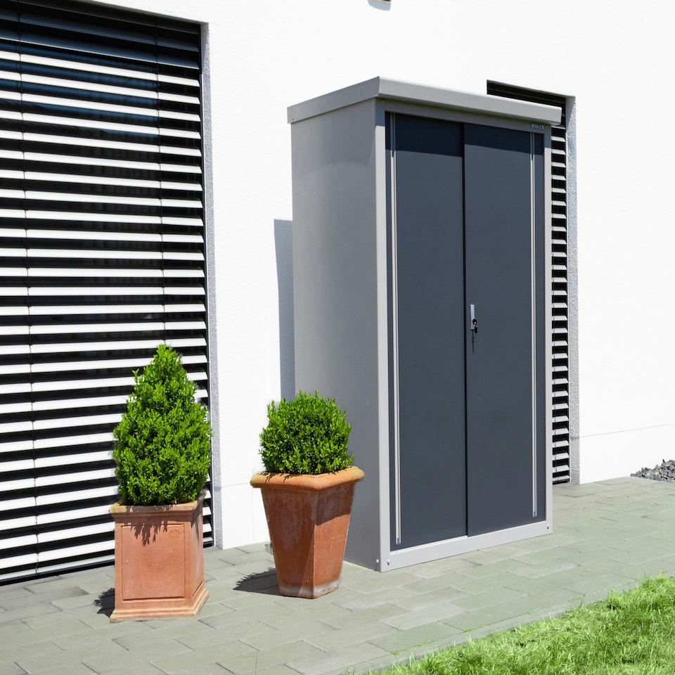 image 1 of Daiken Guardian D43 Compact Metal Garden Shed (4x3ft) Grey