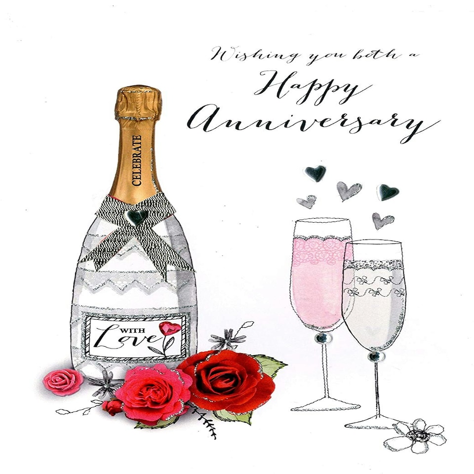 image 1 of Wishing You Both Happy Anniversary Greeting Card Joie De Vivre Range Cards