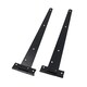image 2 of 18” (450mm) Heavy Duty T Tee Hinges for Doors + Gates with Fixing Screws 2pc Black
