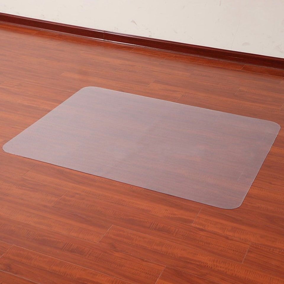 image 1 of Living and Home Rectangular PVC Non-Slip Mat for Desk & Chair - Clear