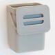 image 2 of 3L Wall Mounted Hanging Recycling Waste Bin Kitchen Cabinet Door with Handle & Lid | Grey | Grey