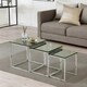 image 4 of Set Of 3 Faux Marble Nesting Tables Black Grey
