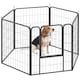 image 1 of PawHut Six-Panel Dog Playpen with Door, for Indoor, Outdoor, 80cm Tall