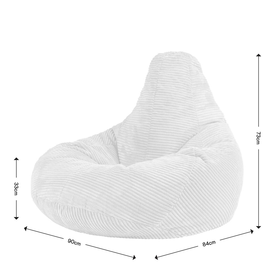 image 1 of icon Dalton Medium Beanbag Corduroy Natural Beige Cream | Cream