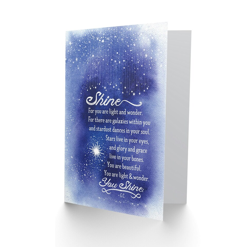 image 1 of Quote Shine Ren Kid Love Stars Quote Blank Just to Say Card