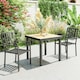image 2 of Outsunny 2 PCs Stackable Outdoor Garden Chairs with Metal Slatted Design, Black