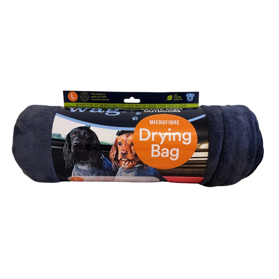 image 1 of Henry Wag Dog Drying Bag Effective At Removing Dirt And Water From Your Dog's Coat, Size X-Large | Grey | Grey | XL | 1