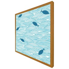 Waves & fish (Picture Frame) Brown | Oak | S