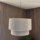 image 2 of CGC Allegra Extra Large Oatmeal Linen Two-Tier Scalloped Drum Lampshade