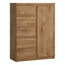 Fribo 1 Door 5 Drawer Cabinet in Oak