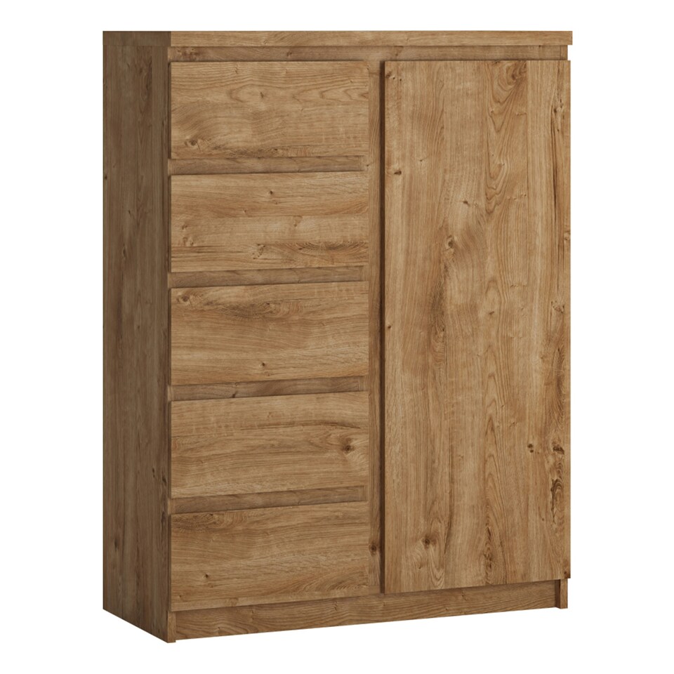 image 1 of Fribo 1 Door 5 Drawer Cabinet in Oak