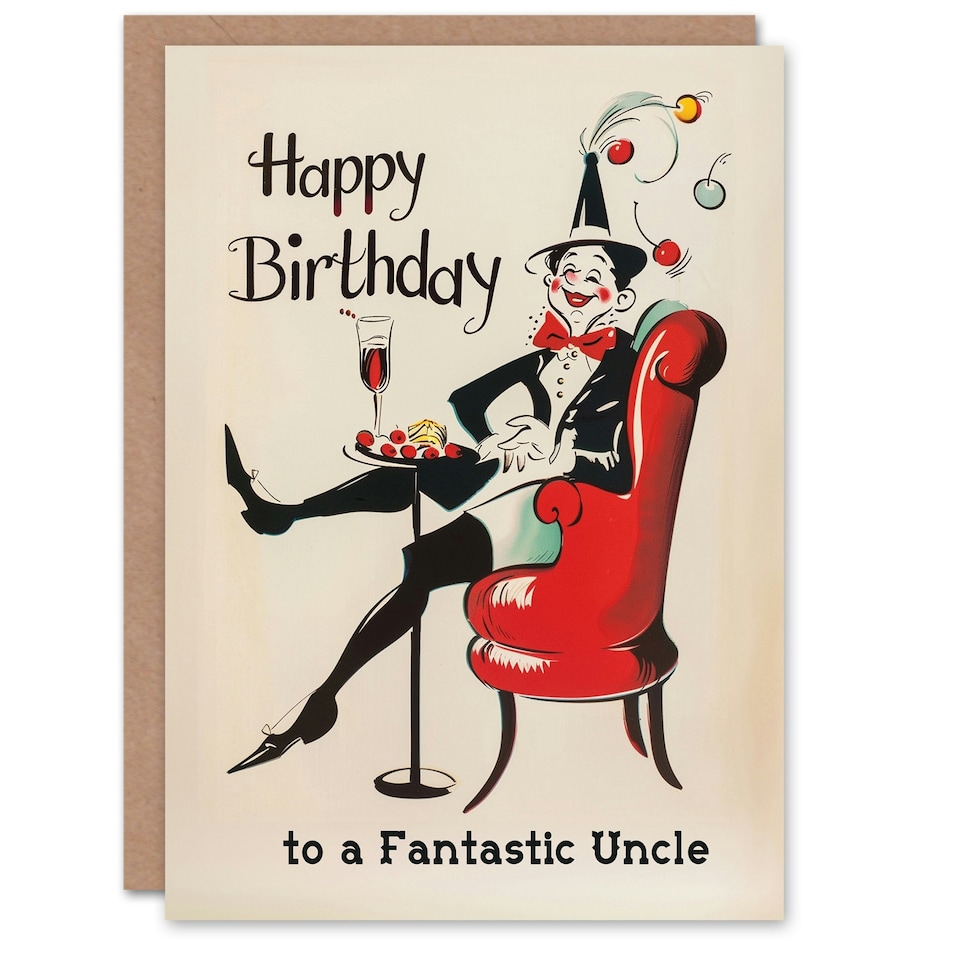 image 1 of Fantastic Laughing French Clown Party Uncle Birthday Card