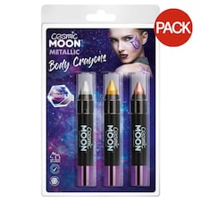 Cosmic Moon Metallic Body Crayons (Pack of 3) - Silver/Gold/Rose Gold - One Size
