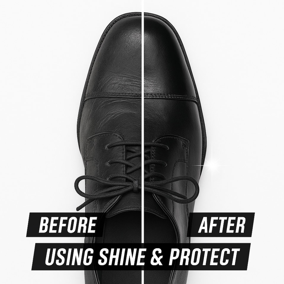 image 1 of Shine & Protect Shoe Polish - 75ml Liquid Shoe Polish - Black