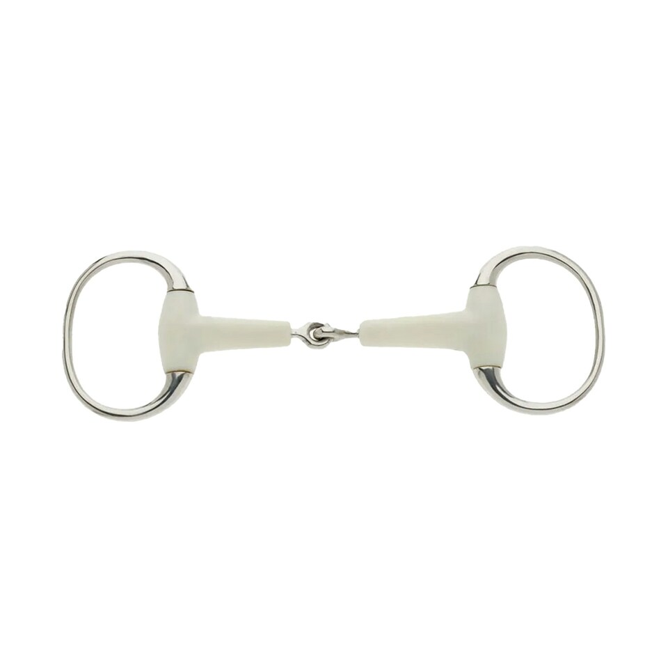 Lorina Horse Eggbutt Snaffle Bit - Silver/White - 6in