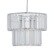 image 3 of Set of 2 Clint - Clear Acrylic Two Tier Easy Fit Pendant Shades | Clear | Clear acrylic with polished chrome plate detail | 2