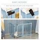 image 8 of PawHut Freestanding Pet Gate w/ 2 Support Feet for Doorways Stairs Blue Grey