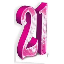 Pink Number 21 Lifesize Cardboard Cutout - 185cm