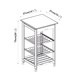 image 4 of 3 Tier Portable Oasis Bamboo Top MDF Kitchen Trolley Drawer Shelf Cart on Wheels | Grey | Grey