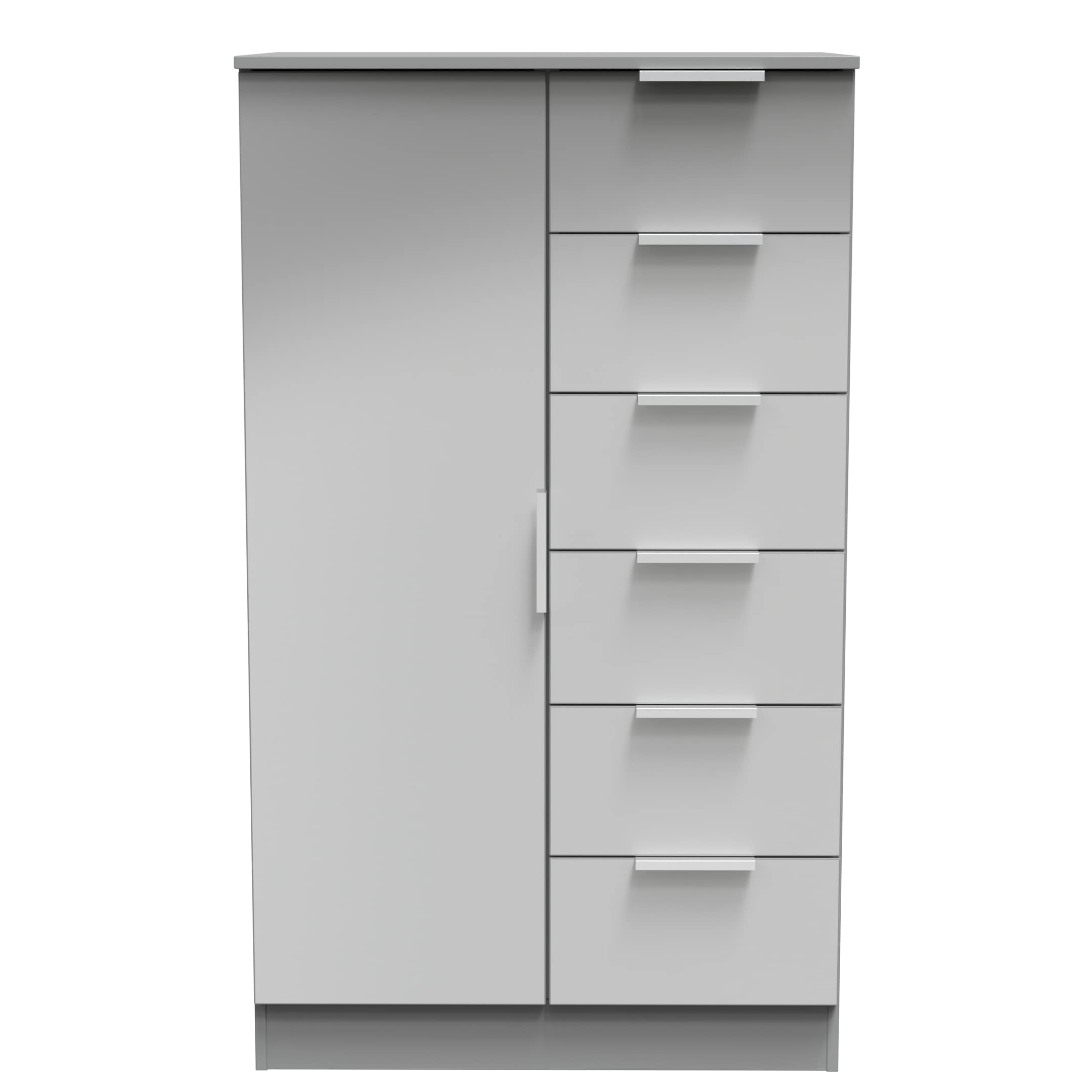 Dover 1 Door 5 Drawer Childrens Wardrobe in Uniform Grey & Dusk Grey