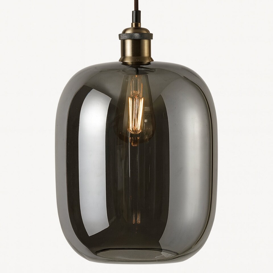 image 1 of CGC Lighting Lorna Smoked Glass Cylinder Lampshade