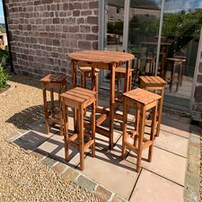 Alfresco Bar Set Six Seater - L200 x W200 x H110 - Redwood