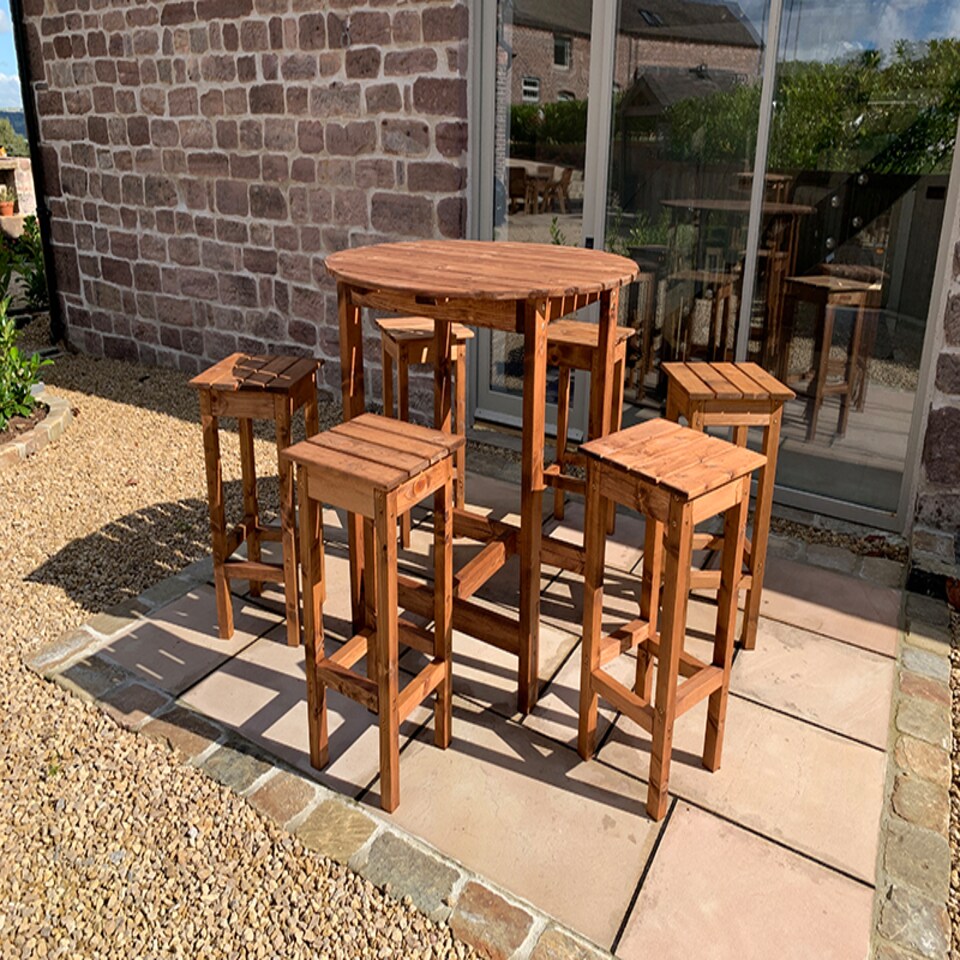 image 1 of Alfresco Bar Set Six Seater - L200 x W200 x H110 - Redwood