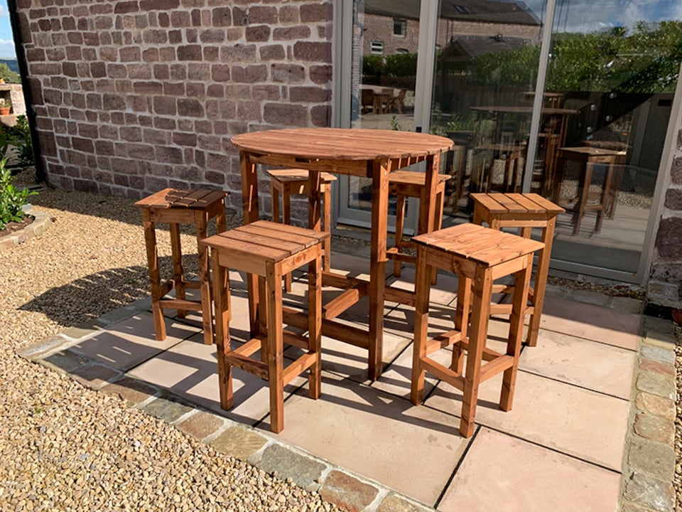 image 1 of Alfresco Bar Set Six Seater - L200 x W200 x H110 - Redwood