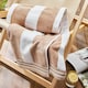 image 2 of Cabana Stripe Large Beach Towel - 100% Cotton | Brown | Taupe | One size