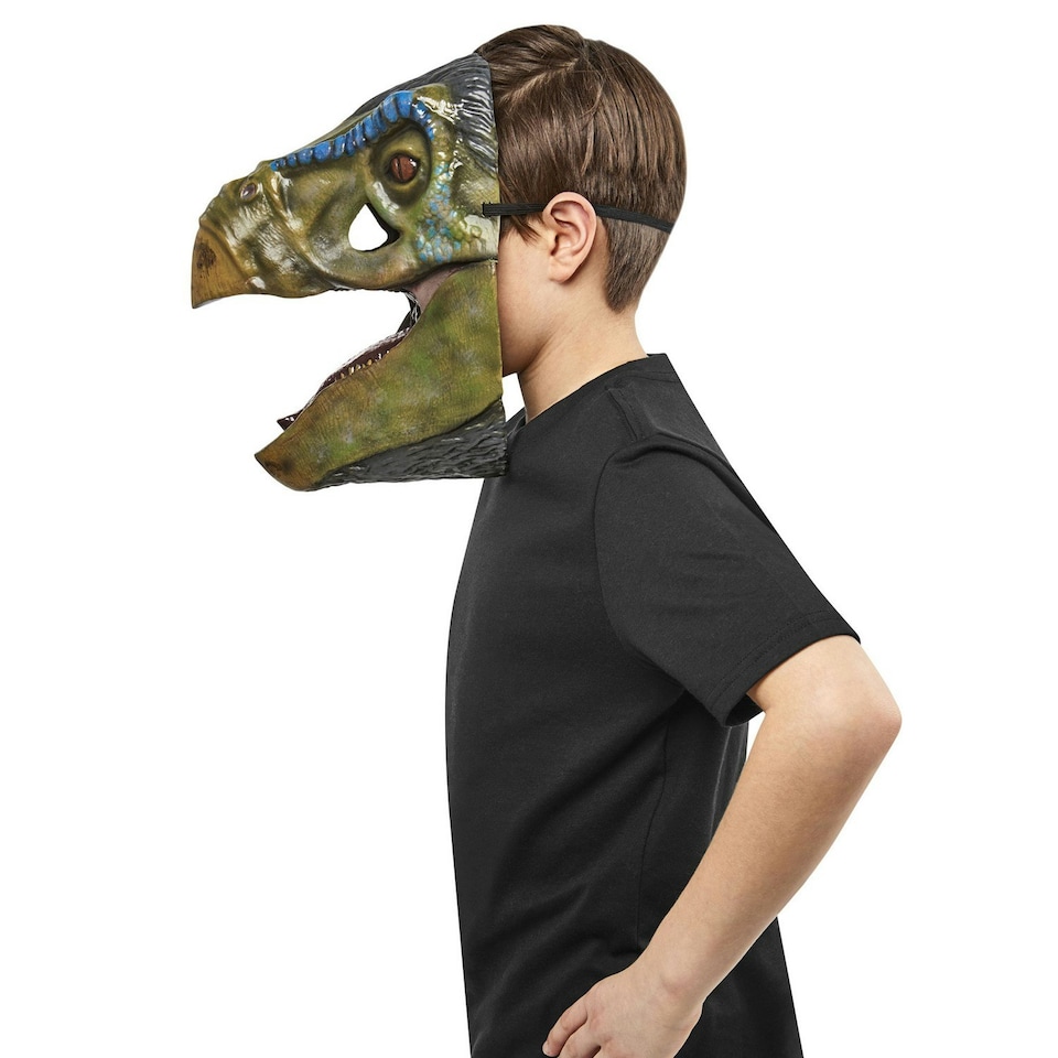 image 1 of Jurassic World: Dominion Therizinosaurus 1/2 Mask - Green/Blue/Grey - One Size