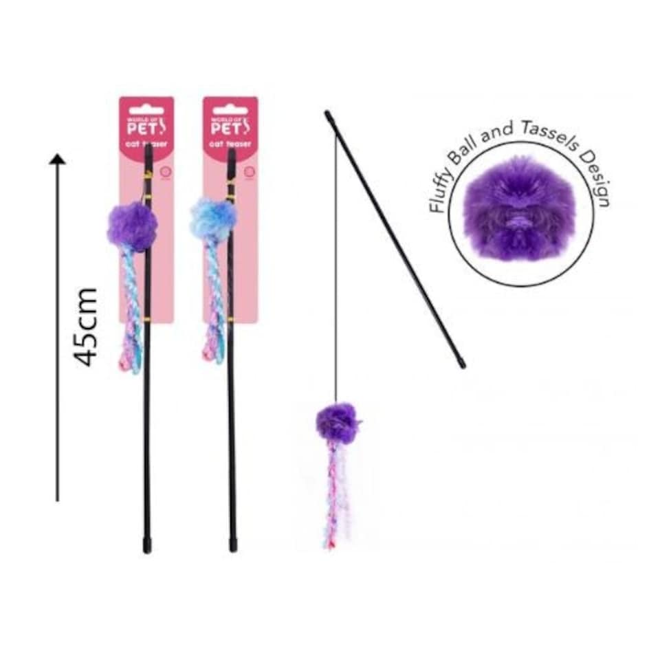 World Of Pets Plush Teaser Cat Toy Assorted Colours
