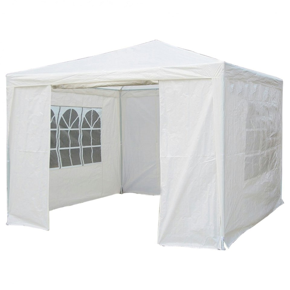 image 1 of Oypla 3m x 3m White Waterproof Garden Gazebo Marquee Awning Tent