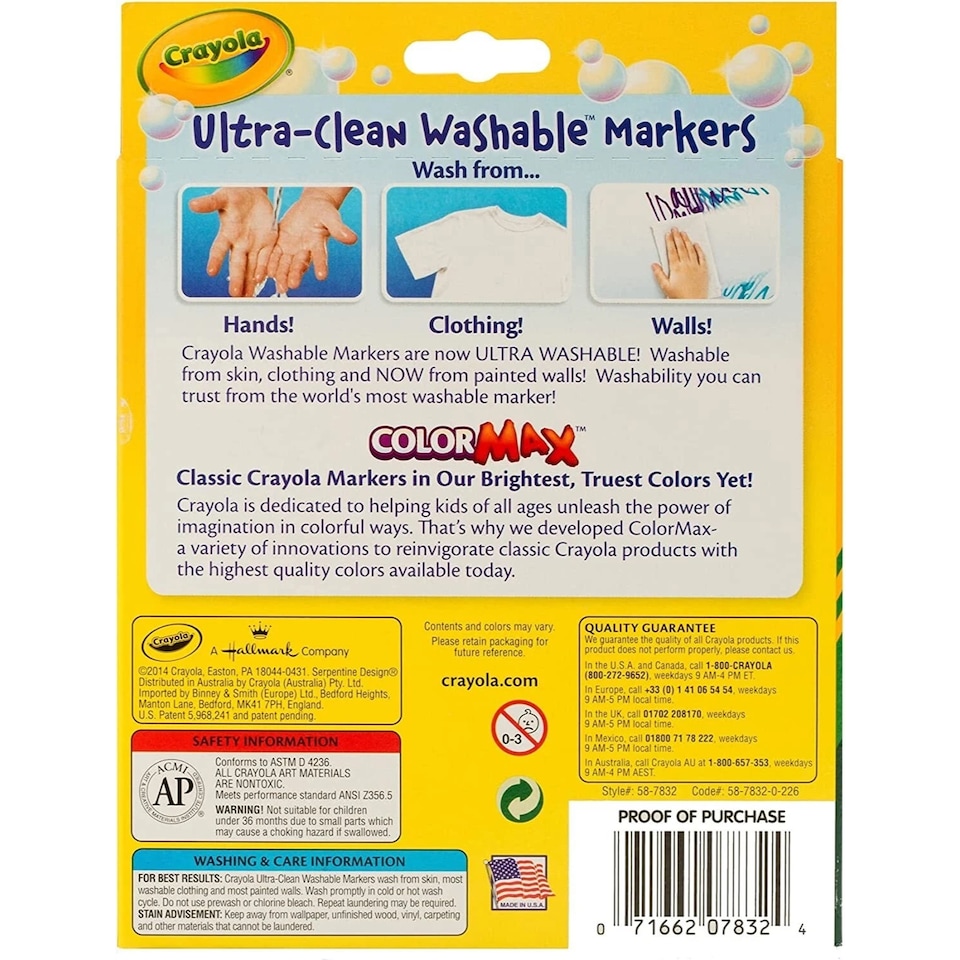image 1 of Crayola Bold Broad Line Washable Markers 8 Count