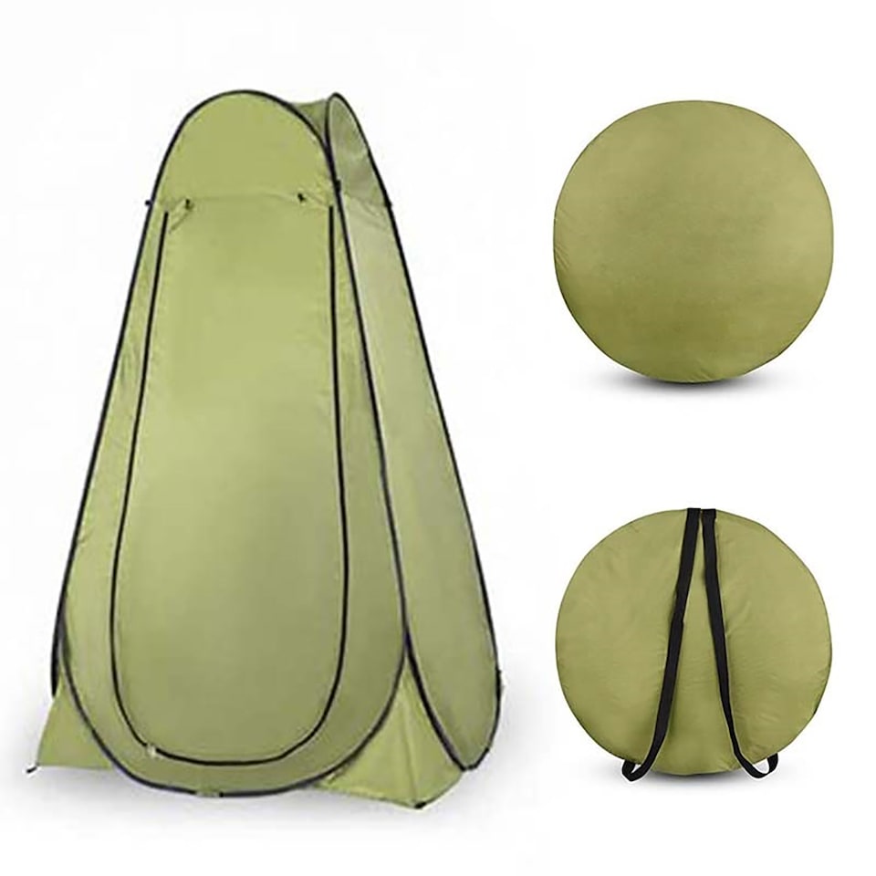 image 1 of Portable Pop Up Toilet Tent Instant Foldable Camping Privacy Shower Changing Tent - Green