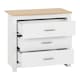image 2 of Portland 3 Drawer Chest - L40 x W80 x H71.5 cm - White/Oak Effect