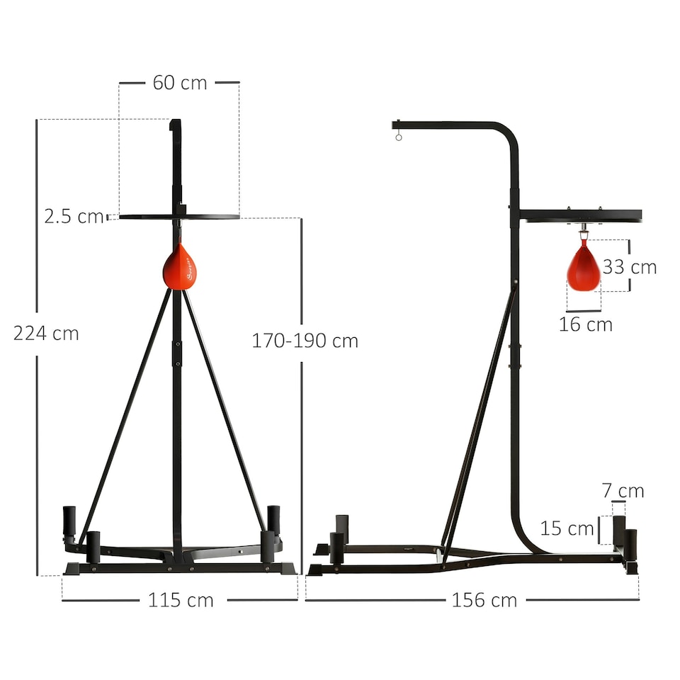image 1 of HOMCOM Free-Standing Speed Bag Platform, Adjustable Boxing Punch Bag | Multi