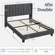 image 3 of Yaheetech 135 cm W x 190 cm L Upholstered Bed Frame with Wing Side Dark Grey