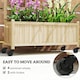 image 6 of Outsunny Wooden Trellis Planter, Raised Garden Bed with Wheels, Natural
