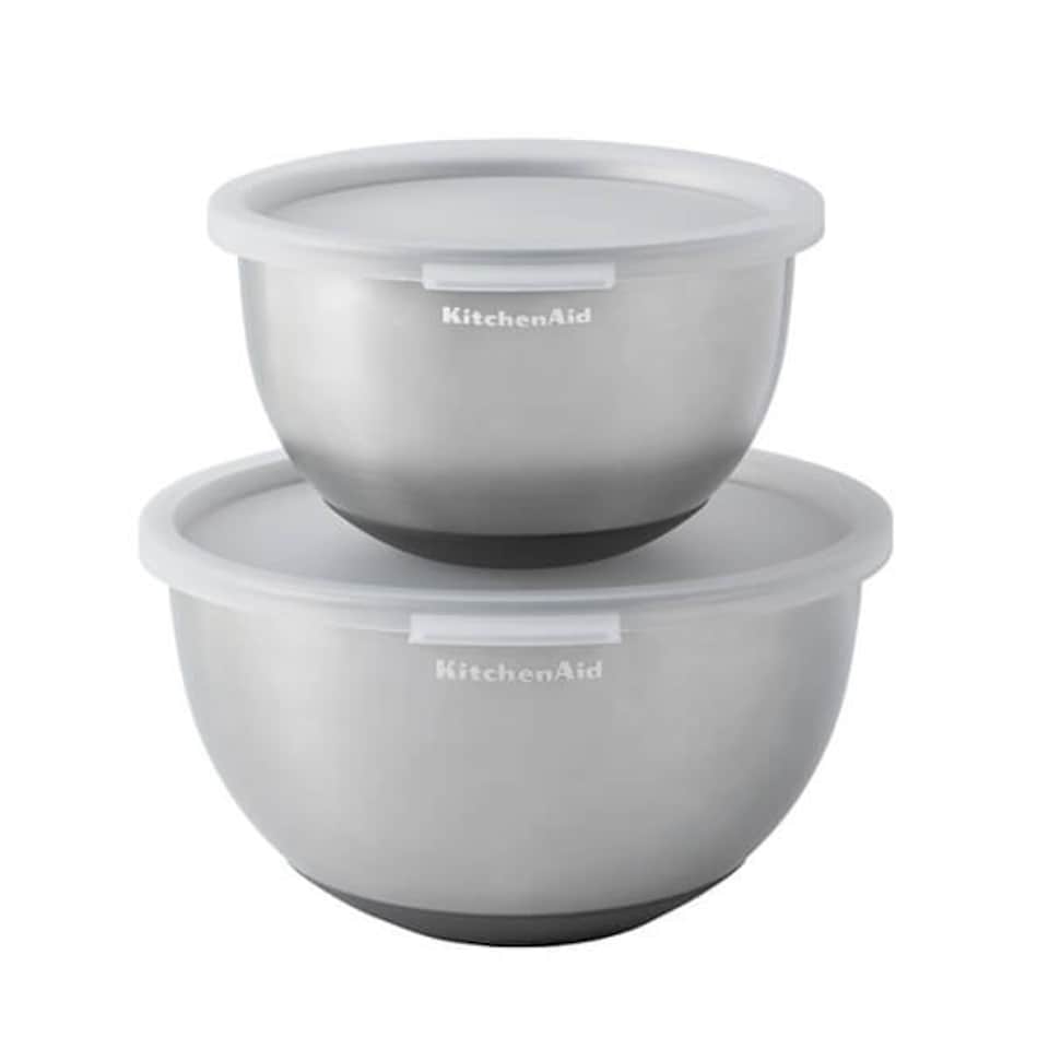 image 1 of KitchenAid Set of 2 Stainless Steel Mixing Bowls