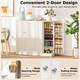 image 3 of COSTWAY Kitchen Cupboard Buffet Pantry Cabinet with Countertop White