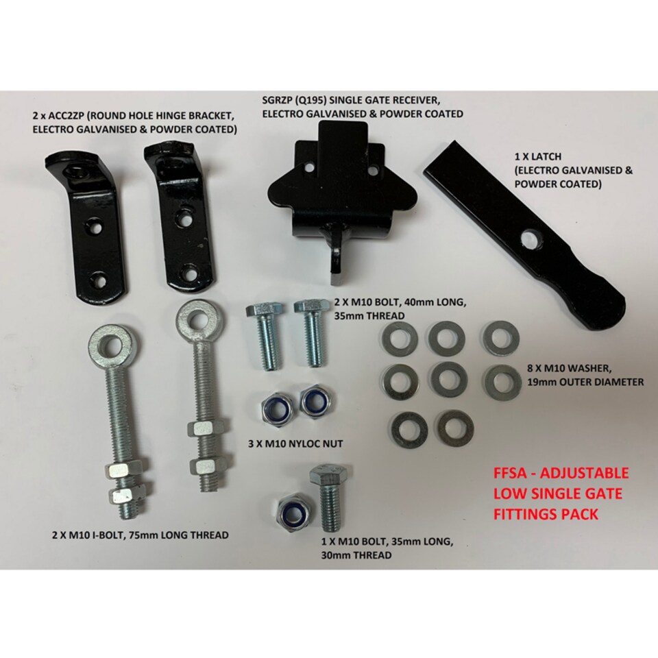 image 1 of Manor-Weston Low Ball Top Single Gate - Solid Steel - Fits Gap of 880 mm x 1041 mm High - Electro Galvanised/Black Powder Coated | Black | 1