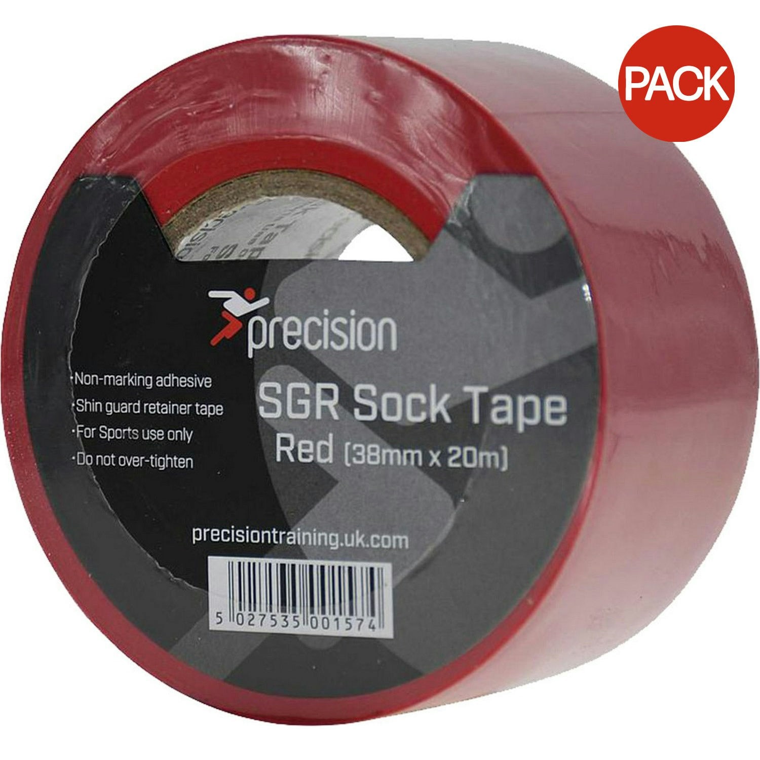 Precision Unisex Adult 38mm SGR Sock Tape (Pack Of 5) - Red - 20m x 38mm