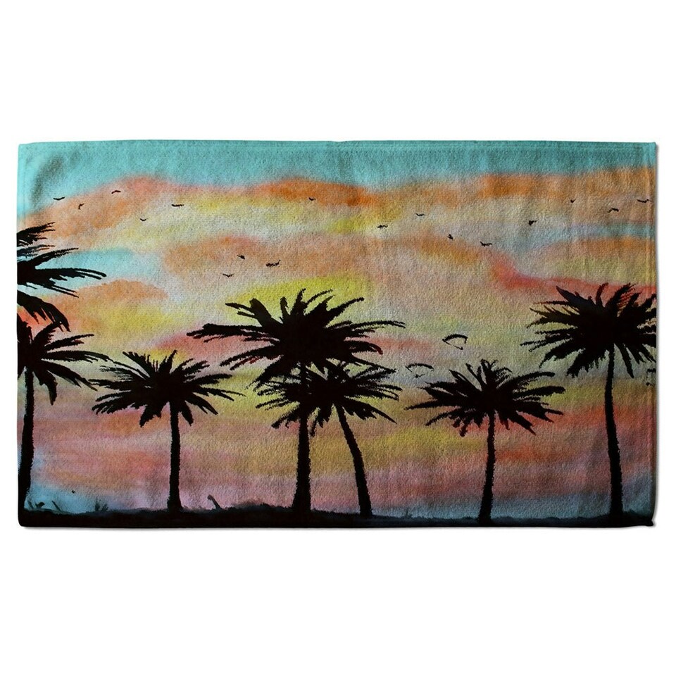 image 1 of Palm Trees at Sunset (Kitchen Towel)